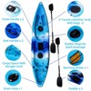 Fishing Kayaks, 12.4FT Sit on Top Kayak for 2 Person Adults with Paddle,Comfortable Seat, Capacity of 661LBS, Hard Shell  Ocean Kayak Boat - 4 of 4