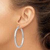 Black Bow Jewelry 4mm x 50mm 14k White Gold Classic Round Hoop Earrings - 3 of 4