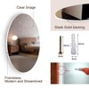AZL1 Life Concept Decorative Wall Mirror Frameless Beveled HD Oval Design Wall Mounted for Bathroom Vanity Bedroom, White, 27.56"*17.13"*2.95" - 4 of 4