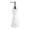 Allure Home Creations 3pc Cat Ceramic Toilet Brush Holder and Plastic Brush with Soap/Lotion Dispenser Cleaning Accessories Set White - 2 of 4