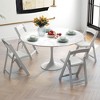 Tangkula Set of 12 Dining Chairs w/ Rubber Wood Legs & Padded Seat for Home Office Events White - 3 of 4
