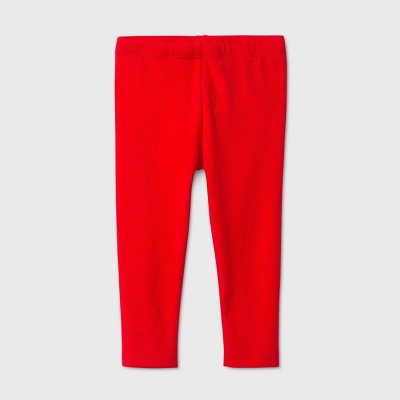 little girl red leggings