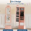 Kids Jewelry Armoire with LED Light, Full-Length Mirror & 3 Drawers - Freestanding Organizer & Vanity Cabinet for Girls' Dress-Up - 4 of 4
