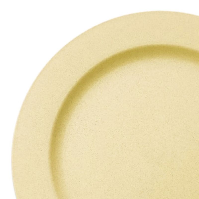 Smarty Had A Party 10" Matte Bright Yellow Round Disposable Plastic Dinner Plates (120 Plates), 2 of 3