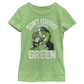 Girl's Marvel St. Patrick's Day Hulk  Don't Forget To Wear Green T-Shirt
