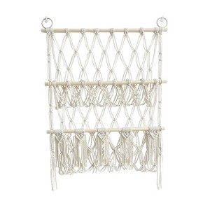 Stuffed Animal Storage Hammock Toy Hammock Net 2-layer Wood Plush Toys Holder Hanging Toy Organizer Wall Hanging Mesh Net for Nursery Play Room - 1 of 4