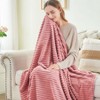 Aoibox Fleece Throw Blanket for Couch - 3D Ribbed Jacquard Soft and Warm Decorative Fuzzy Blanket - Cozy, Fluffy, Plush Lightweight Pink Throw for Bed - 4 of 4