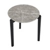 CAVINAS Coffee Tables for Living Room Modern Round Coffee Table Unique Solid Wood Center Table with Imitation Marble Tabletop, Office - 2 of 4