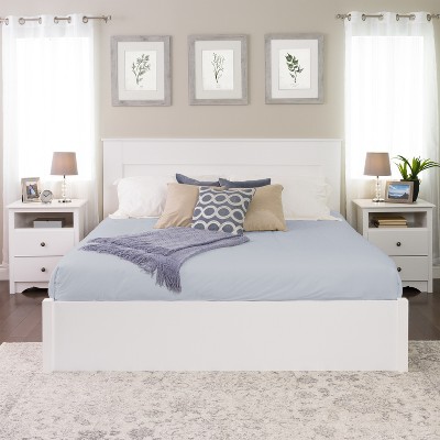 King Size White Wood Flat Panel Headboard