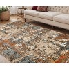 Tan Orange and Gray Abstract Power Loom Area Rug - 2 of 4