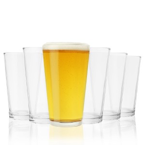 True Beer Pint Glasses, Bar Glasses, Soda Glasses Dishwasher Safe Glasses, 16 Oz Tumblers Drinking Glasses Set of 6 - 1 of 4
