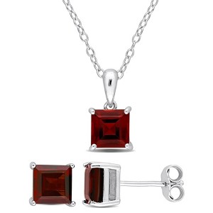 EVERLY JEWELRY | Sterling Silver Created Gemstone and Multiple Gemstones 2-Piece Set of Pendant with Chain and Earrings. - 1 of 3