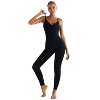 DOMETOUR Sport Jumpsuits for Women Tummy Control Ribbed Unitard One Piece - 3 of 4