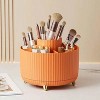 Attop Rotating Makeup Brush Holder - 360° Spinning Cosmetic Organizer with Compartments for Brushes, Lipsticks, Bathroom Bedroom Vanity Storage - 3 of 4