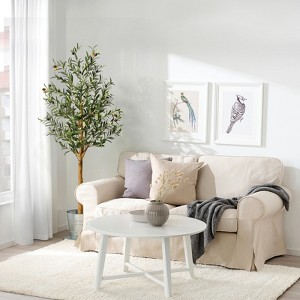 Artificial Olive Tree for Home Office Decor Indoor Fake Potted Tree, with Moss, Artificial Silk Plant, Designed Faux Wood Trunk and Realistic Fruit - 1 of 4