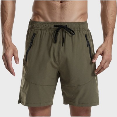 Anna-Kaci Swim Men's Swim Trunks with Zipper Pockets and Adjustable Drawstring Waistband for Everyday Comfort