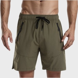 Anna-Kaci Swim Men's Swim Trunks with Zipper Pockets and Adjustable Drawstring Waistband for Everyday Comfort - 1 of 4