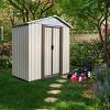 5FTx3FT Outdoor Waterproof Metal Garden Tool Storage Shed,Backyard Apex Roof Garden Shed with Aluminum Alloy Frame and Sliding Doors-Coolbibila - 2 of 4