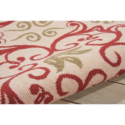 Ivory and Rust Reversible Synthetic 4' x 6' Area Rug