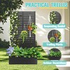 TOAOTBNBO Outdoor Planter Box with Square-Hole Trellis, Metal Raised Garden Bed for Climbing Plants, Galvanized Garden Box with Drainage Holes - 3 of 4