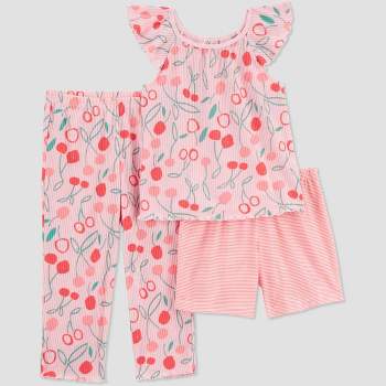 Carter's Just One You® Toddler Girls' Cherries Printed & Striped Pajama Set - Pink
