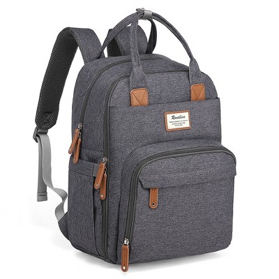 RUVALINO Large Diaper Bag Backpack, Multifunction Travel Maternity Baby Changing Bags, Dark Gray