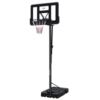 DSVIMOY Basketball Hoop with Height  Adjustable, Portable Basketball Goal System with Stable Base and Wheels, Black, 44"*28"*120"