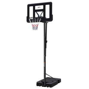 DSVIMOY Basketball Hoop with Height  Adjustable, Portable Basketball Goal System with Stable Base and Wheels, Black, 44"*28"*120" - 1 of 4