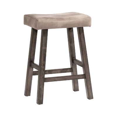 Photo 1 of 30 Saddle Backless Barstool Rustic GrayTaupe  Hillsdale Furniture