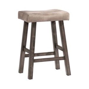 30" Saddle Backless Barstool Rustic Gray/Taupe – Hillsdale Furniture - 1 of 4