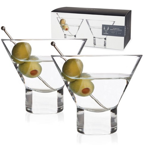 Afina Crystal Stemless Martini Glass Set of 8