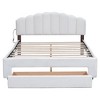 Queen Size Upholstered Teddy Fleece Platform Bed with USB Ports and Drawer-ModernLuxe - 4 of 4