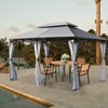 Costway 2-Tier 10'x13' Steel Gazebo Canopy Tent Shelter Patio Garden Outdoor Netting - 4 of 4