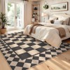 Checkered Easy Jute Rug Washable Modern Rug for Living Room - 2 of 4