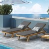 Caily 2pk Outdoor Acacia Wood Chaise Lounges: Adjustable, UV & Water-Resistant - Christopher Knight Home - 2 of 4