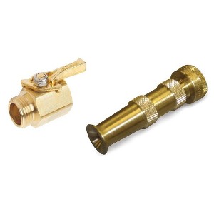 Dramm Brass Hose Nozzle with Shut-off Valve - 1 of 4