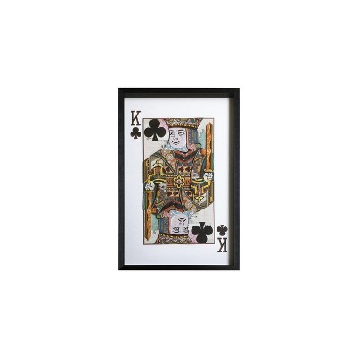 King of Clubs 3D Collage Glass Framed Wall Art
