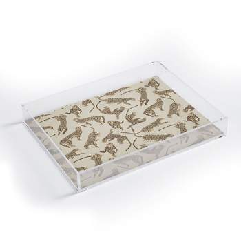 Iveta Abolina Cheetahs Tan 8" x 6" Acrylic Tray - Deny Designs