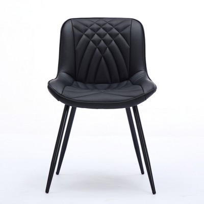 Ridstar 2 Piece Modern Dining Chairs, Armless Chair For Dining Room-Black