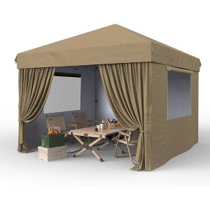 GustoWave 10 X 10ft Pop-Up Canopy with 4 Removable Sidewalls for Camping - 1 of 4