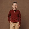 Hope & Henry Boys' Organic Long Sleeve Henley Pullover Sweater with Elbow Patches, Kids - 2 of 4