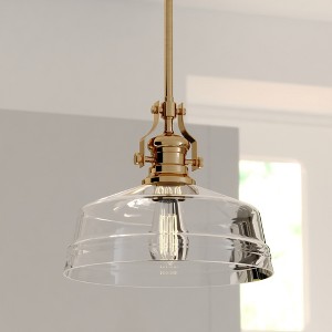 VAXCEL Beloit Farmhouse Kitchen Island Pendant Ceiling Light Clear Glass - 1 of 4