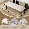KWPZQEB End of Bed Bench, Modern Tufted Linen Dining Bench with Upholstered, Entryway Bench with Rubber Wood Legs for Kitchen, Bedroom, Hallway - 2 of 4