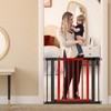 Infans Wood & Metal Safety Baby Gate Fits 29.5"-38" W Extendable Pet Gate Stairs Cherry - 2 of 4
