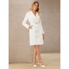 INSPIRE CHIC Women's Tweed Double Breasted Long Sleeve Blazer Dress with Belt - 2 of 4