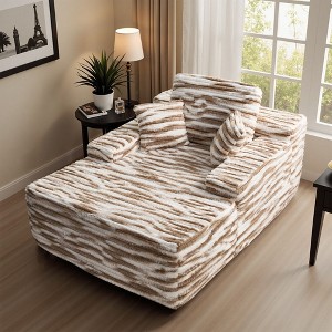 XIZZI 67" Oversized Chaise Lounge Indoor, Upholstered Sofa Bed with Throw Pillows, No Assembly Required, Plush Chair Bed for Living Room - 1 of 4