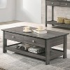 Clonard Wooden Coffee Table Gray - HOMES: Inside + Out: Transitional Style, Storage Shelf, Metal Knobs - 2 of 4