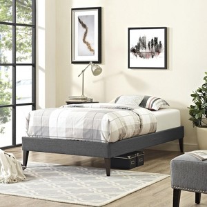 Modway Sharon Twin Fabric Bed Frame with Squared Tapered Legs - 1 of 3