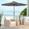 Costway 10' Solar LED Lighted Patio Market Umbrella Shade Tilt Adjustment Crank Tan/Beige/Blue/Navy/Burgundy/Gray - 2 of 4