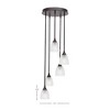 Toltec Lighting Empire 5 - Light Pendant in  Dark Granite with 5" Clear Ribbed Shade - 2 of 2